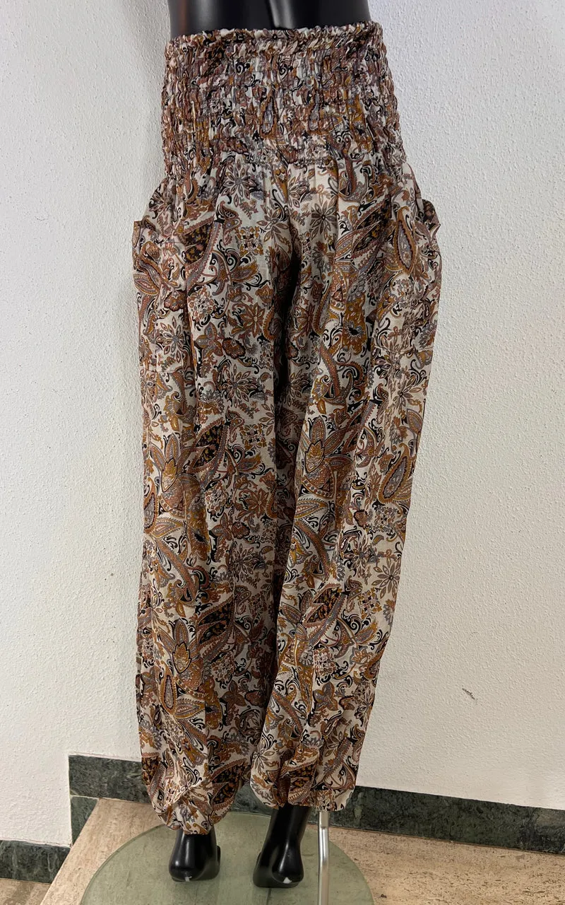Etnos Recycled Sari Silk Paisley Balloon Trousers