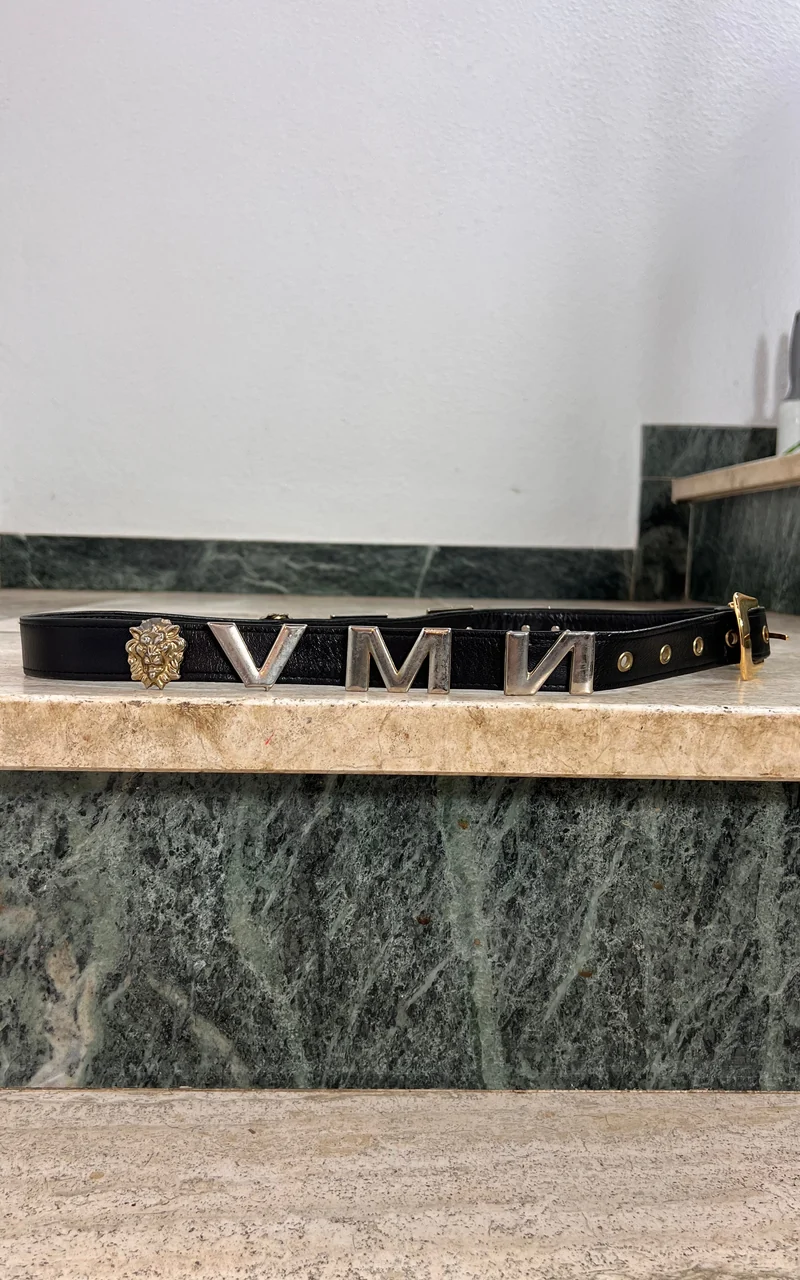 Vintage Rodan Berlin Black Leather Statement Belt