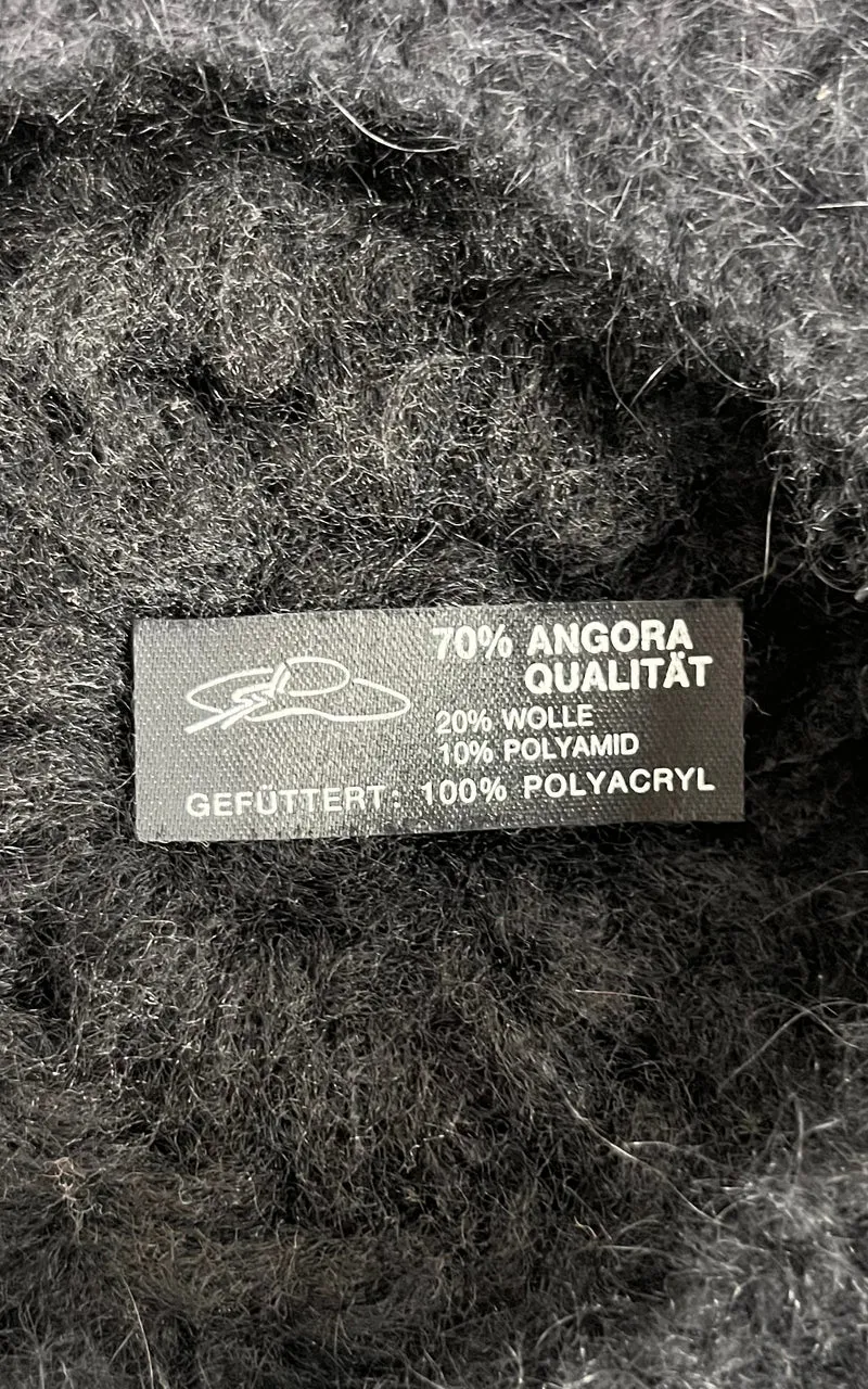 Vintage Black Angora Blend Beret