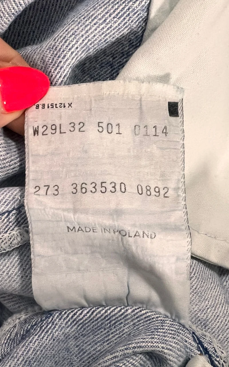 Vintage 1992 Levi’s 501 Jeans Made in Poland – W29 L32