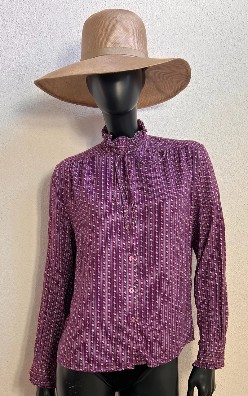 Vintage 70s Little Flower Prairie Blouse