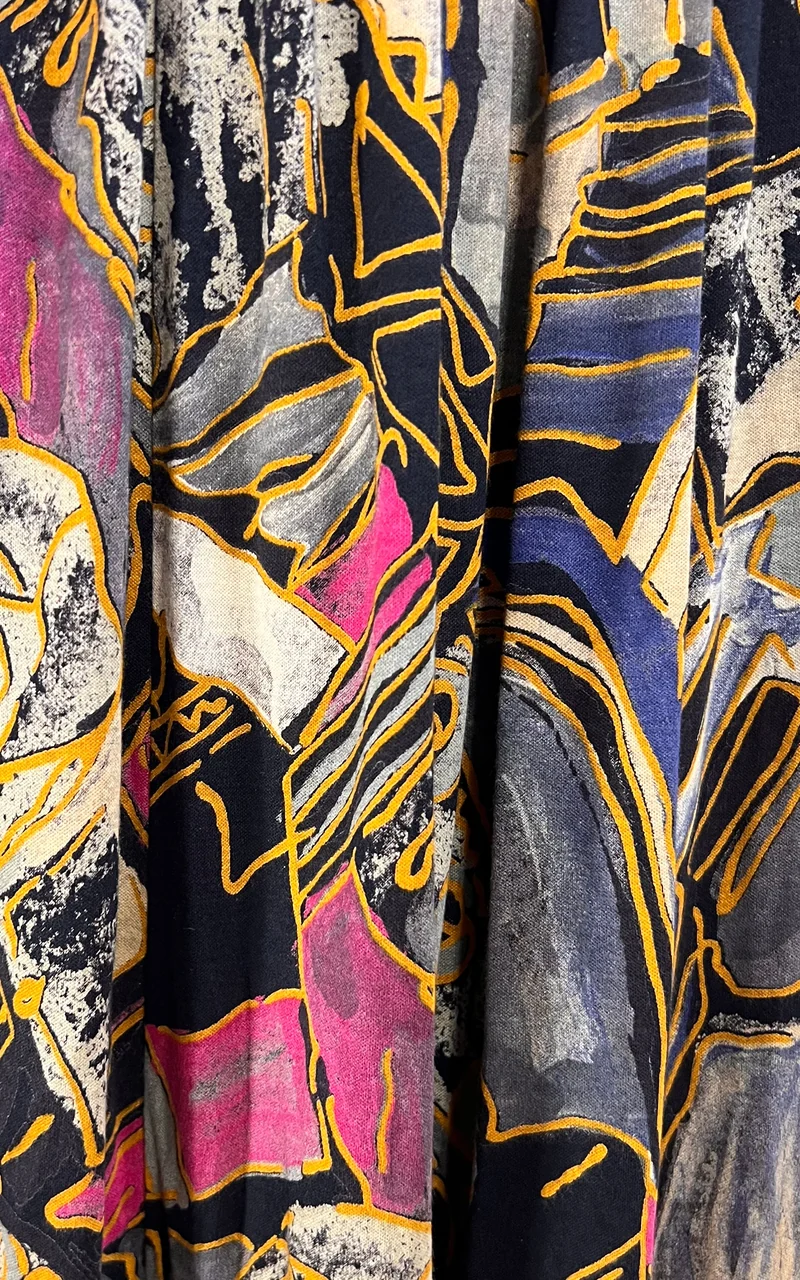 Vintage 90s Abstract Pattern Midi Skirt
