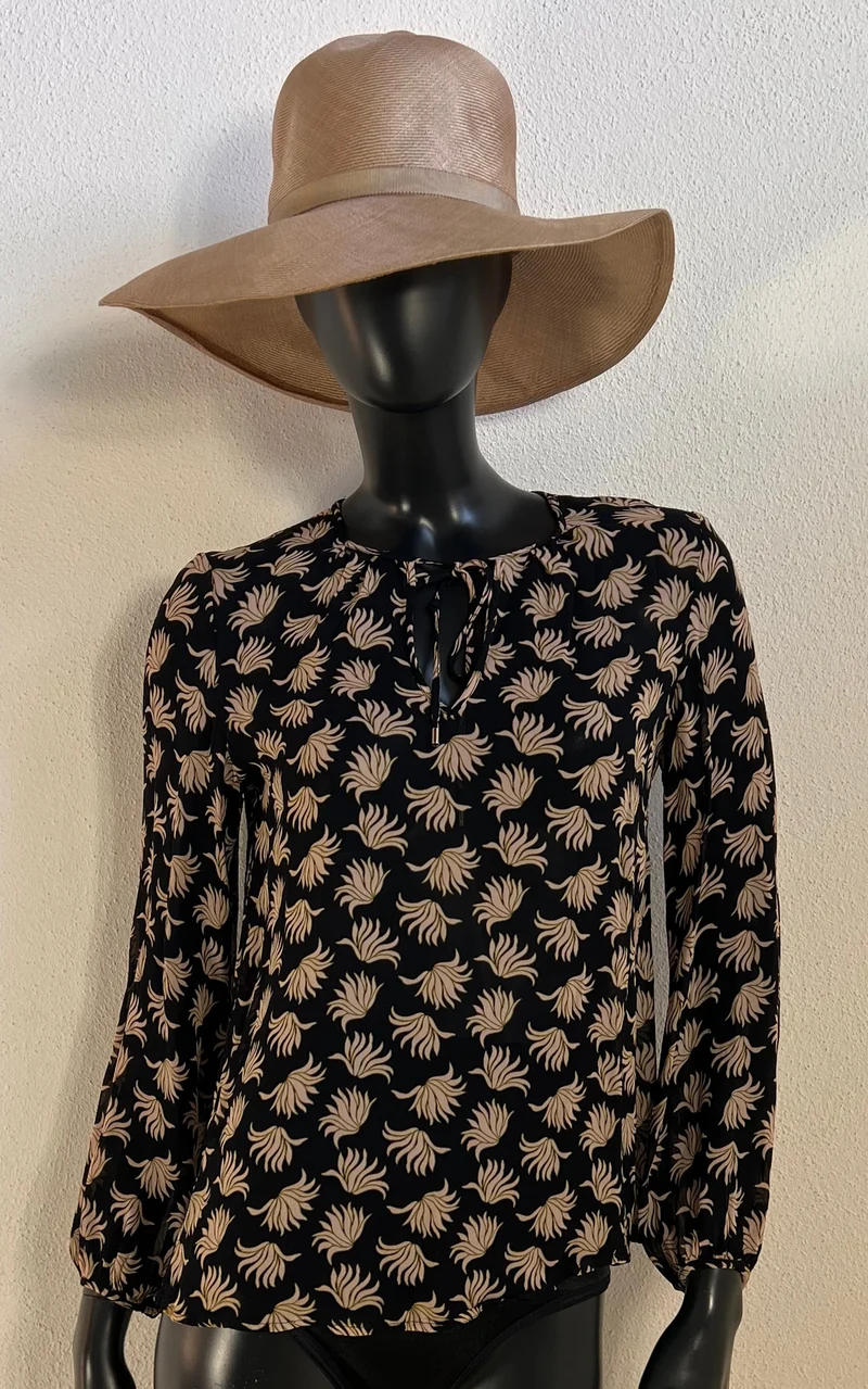Vintage Sheer Floral Silk Blouse