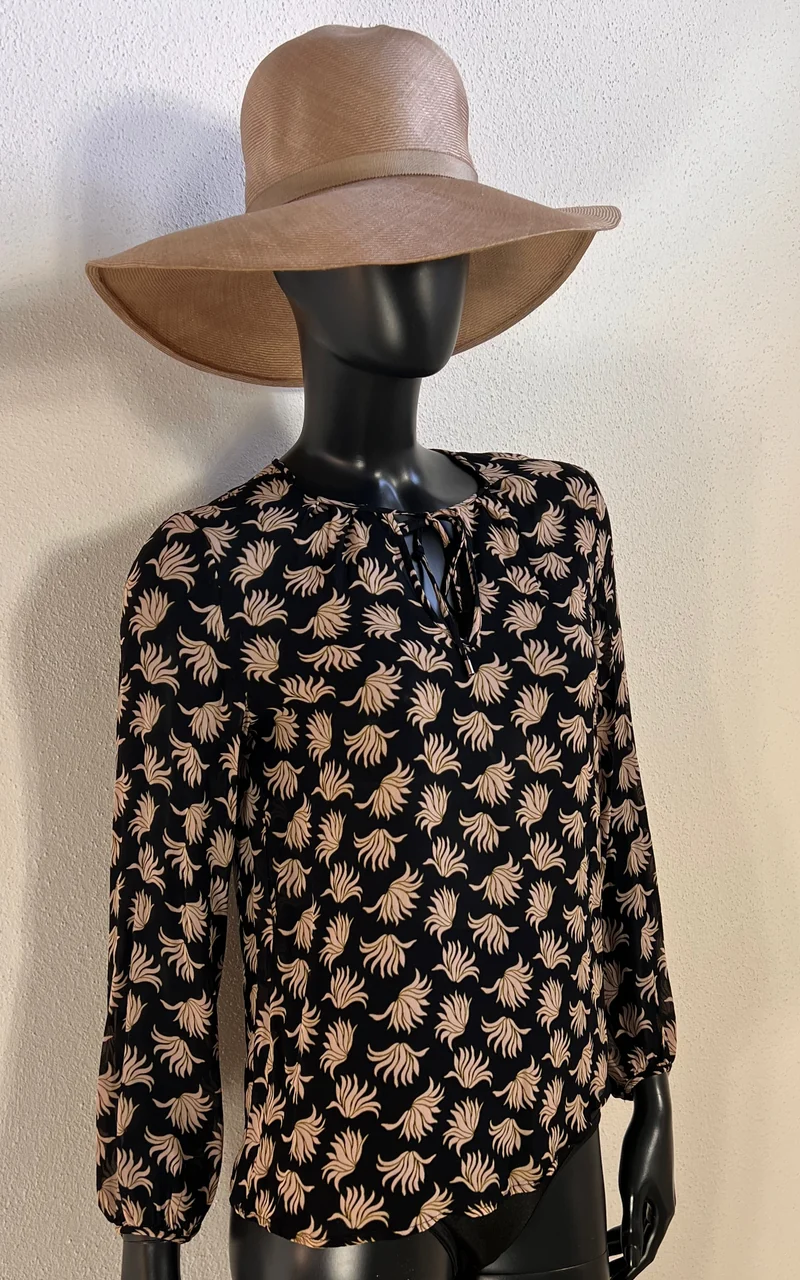 Vintage Sheer Floral Silk Blouse