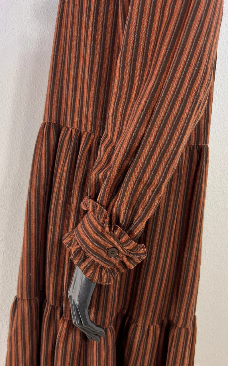 Vintage 1970s Yves Saint Laurent Rive Gauche Striped Prairie Dress