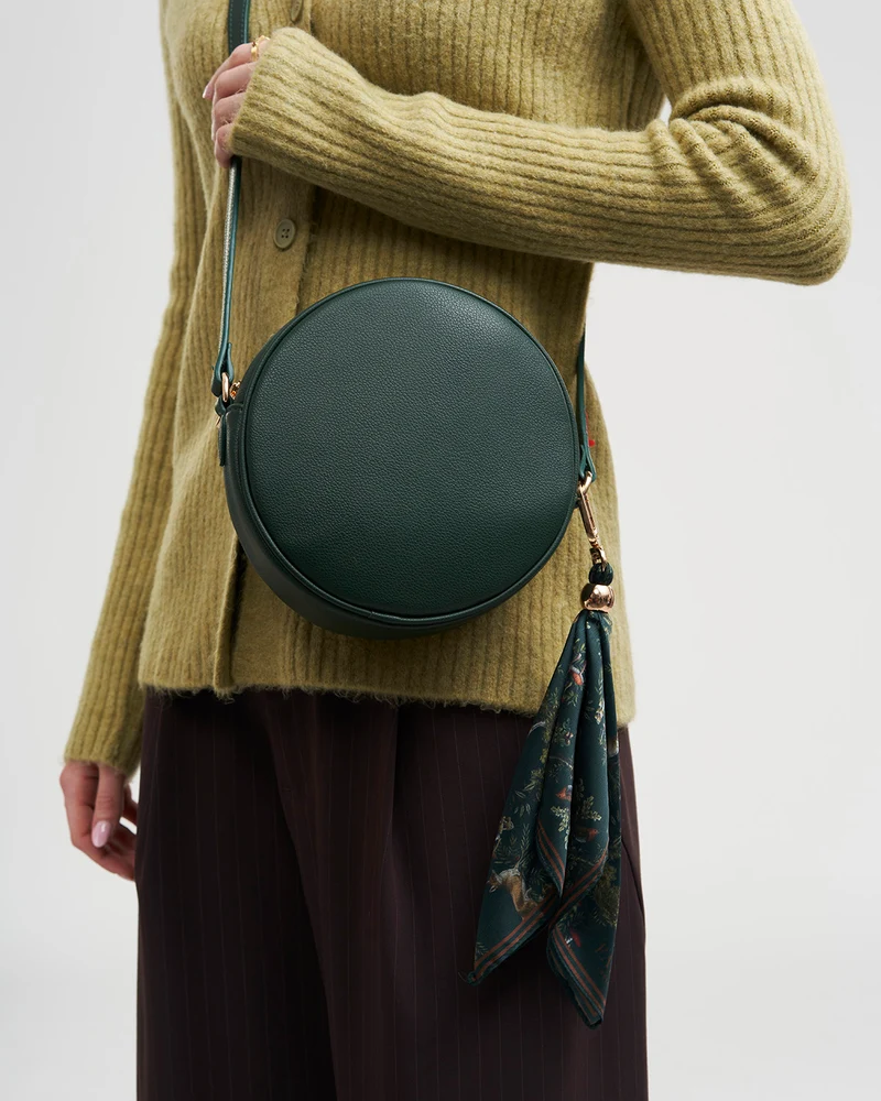 Chloe Circle Bag in Forest Green