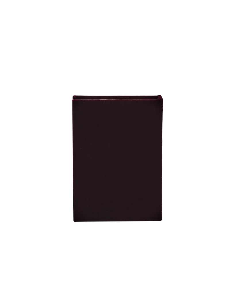 Elinor Meadow Embroidered Book Clutch in Burgundy Velvet