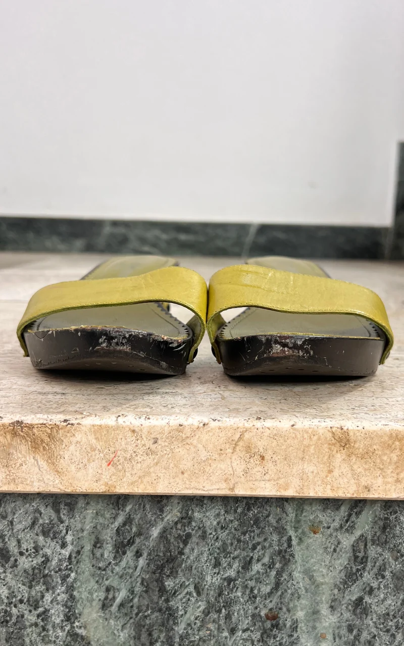 Vintage Yves Saint Laurent Rive Gauche Studded Leather Mules 37