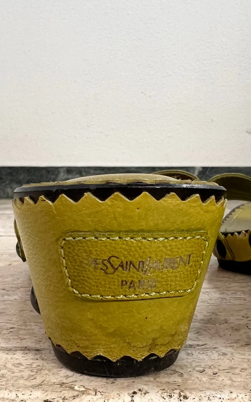 Vintage Yves Saint Laurent Rive Gauche Studded Leather Mules 37