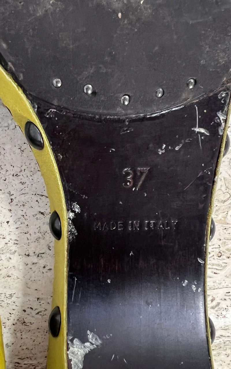 Vintage Yves Saint Laurent Rive Gauche Studded Leather Mules 37