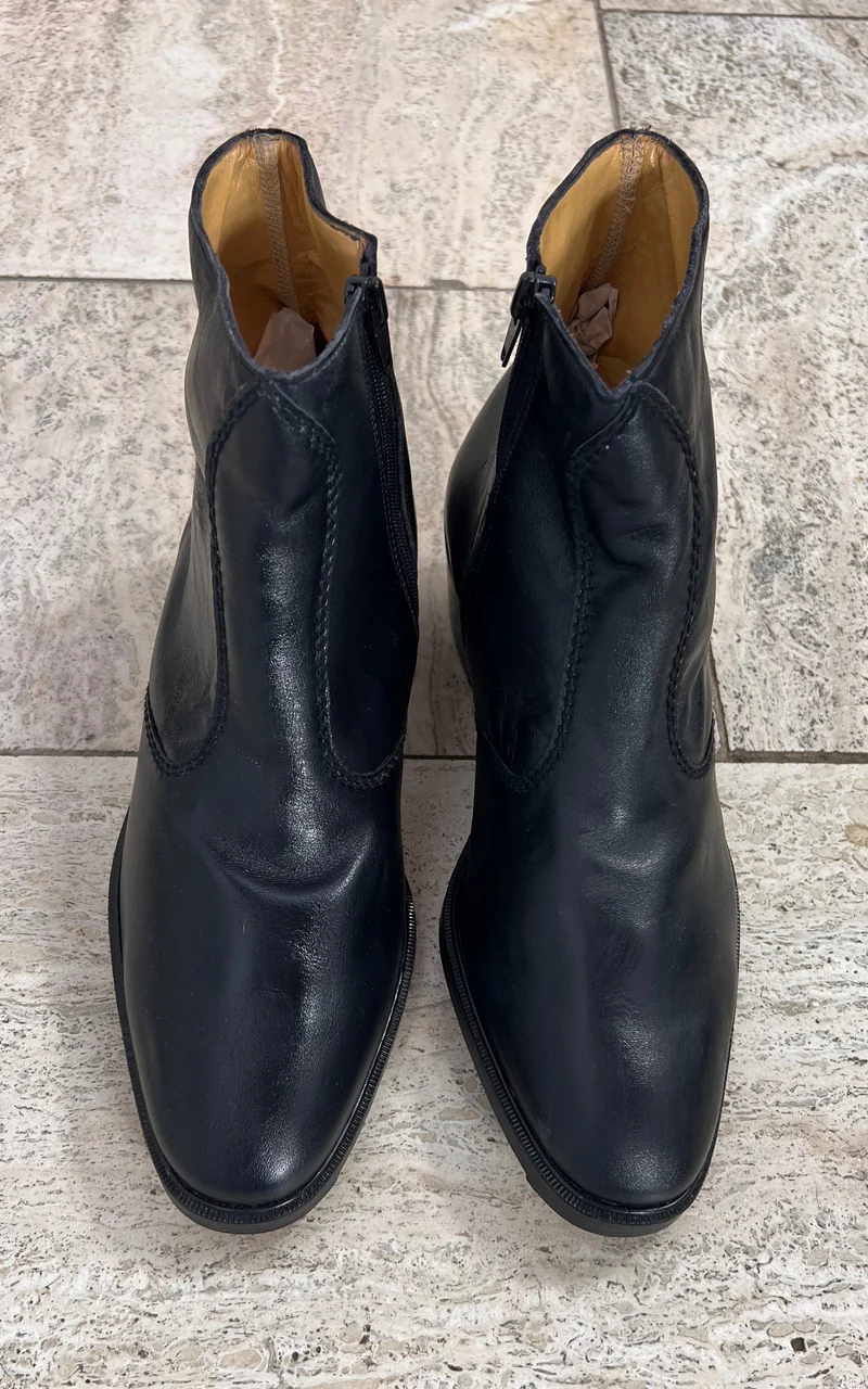 Vintage MENS Gallus Black Leather Ankle Boots – Made in West Germany - 41