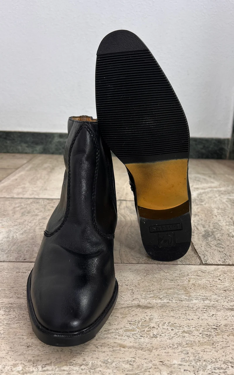 Vintage MENS Gallus Black Leather Ankle Boots – Made in West Germany - 41
