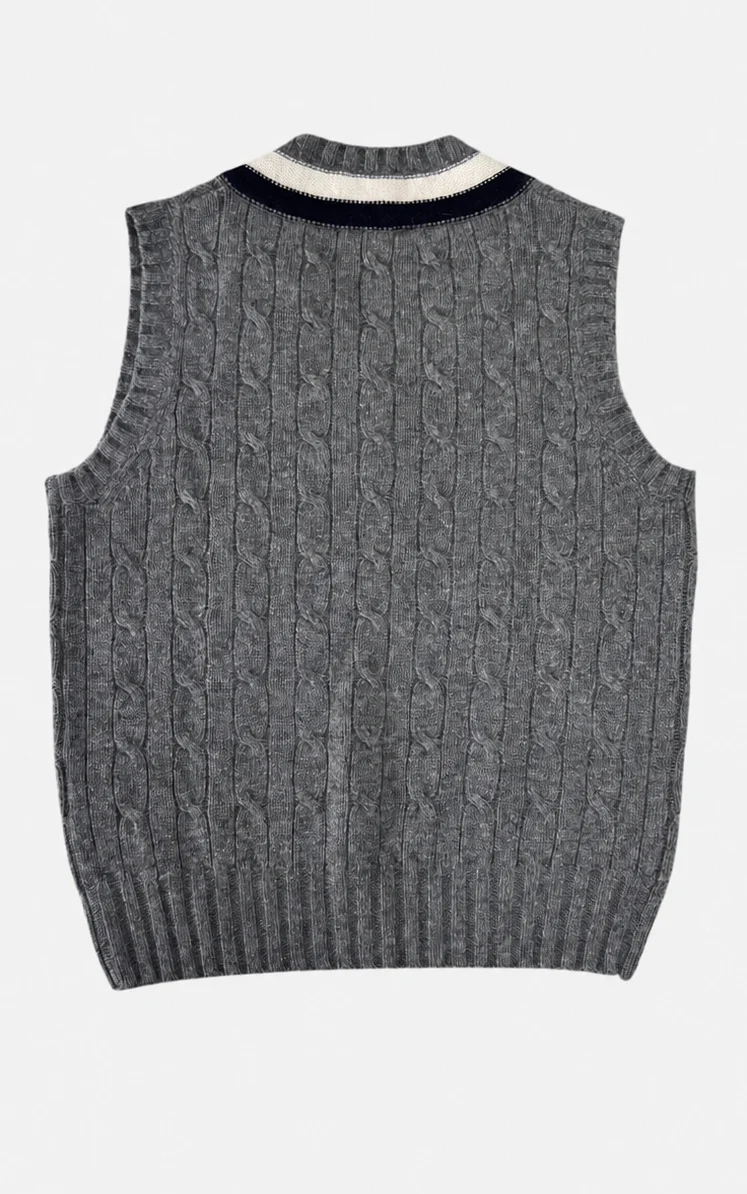 Vintage MENS GANT Lambswool Cable-Knit Sweater Vest