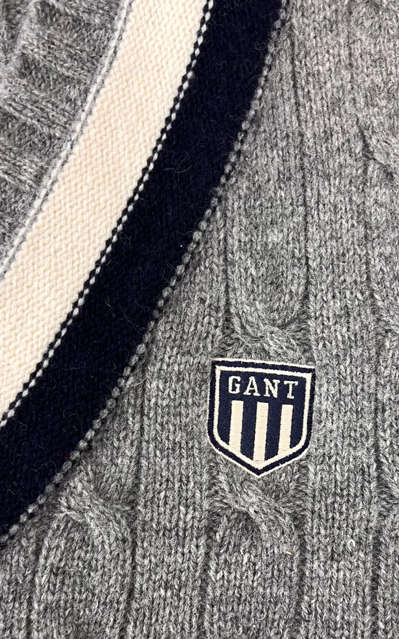 Vintage MENS GANT Lambswool Cable-Knit Sweater Vest