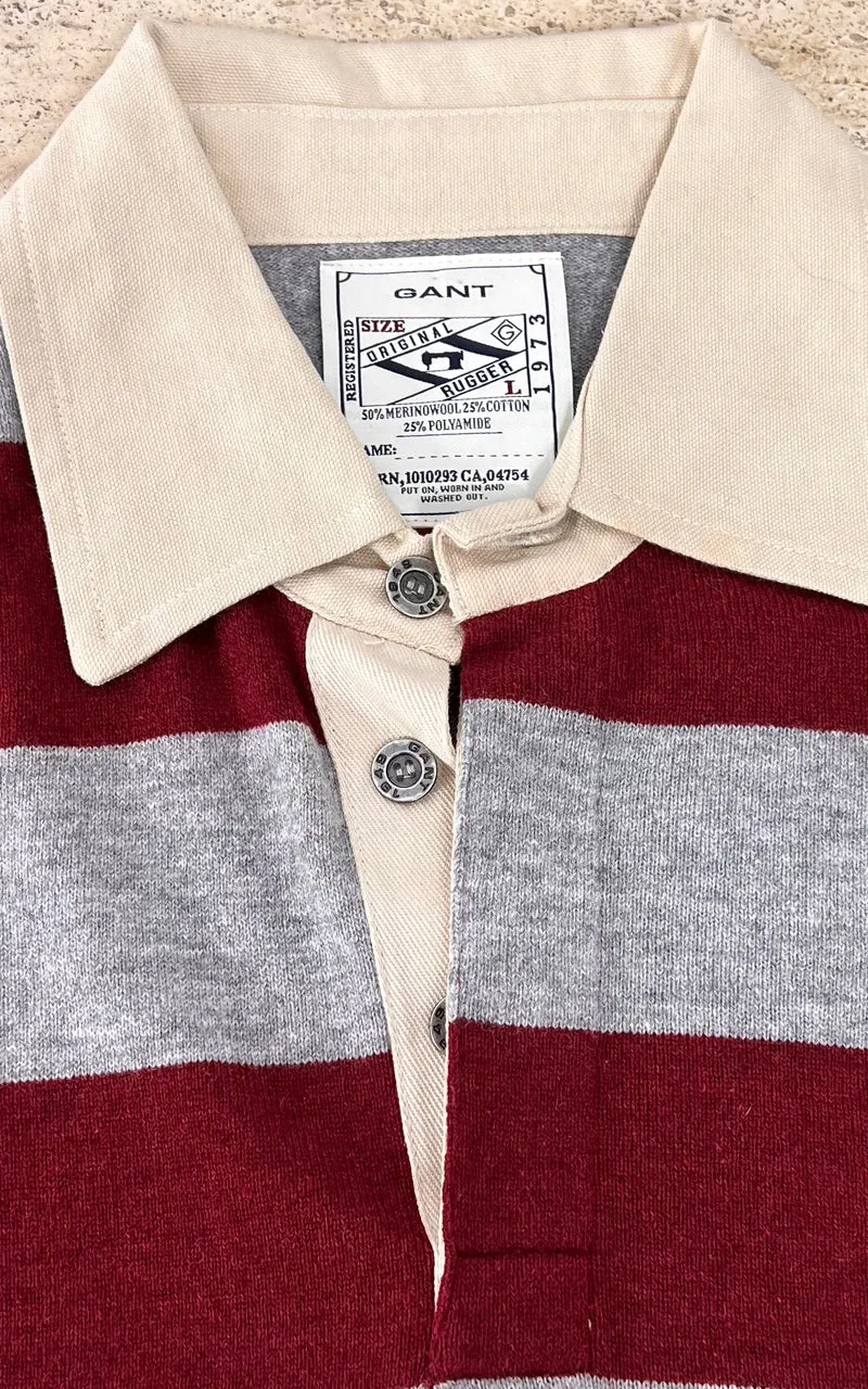 Vintage MENS GANT Rugger Striped Wool Rugby Sweater