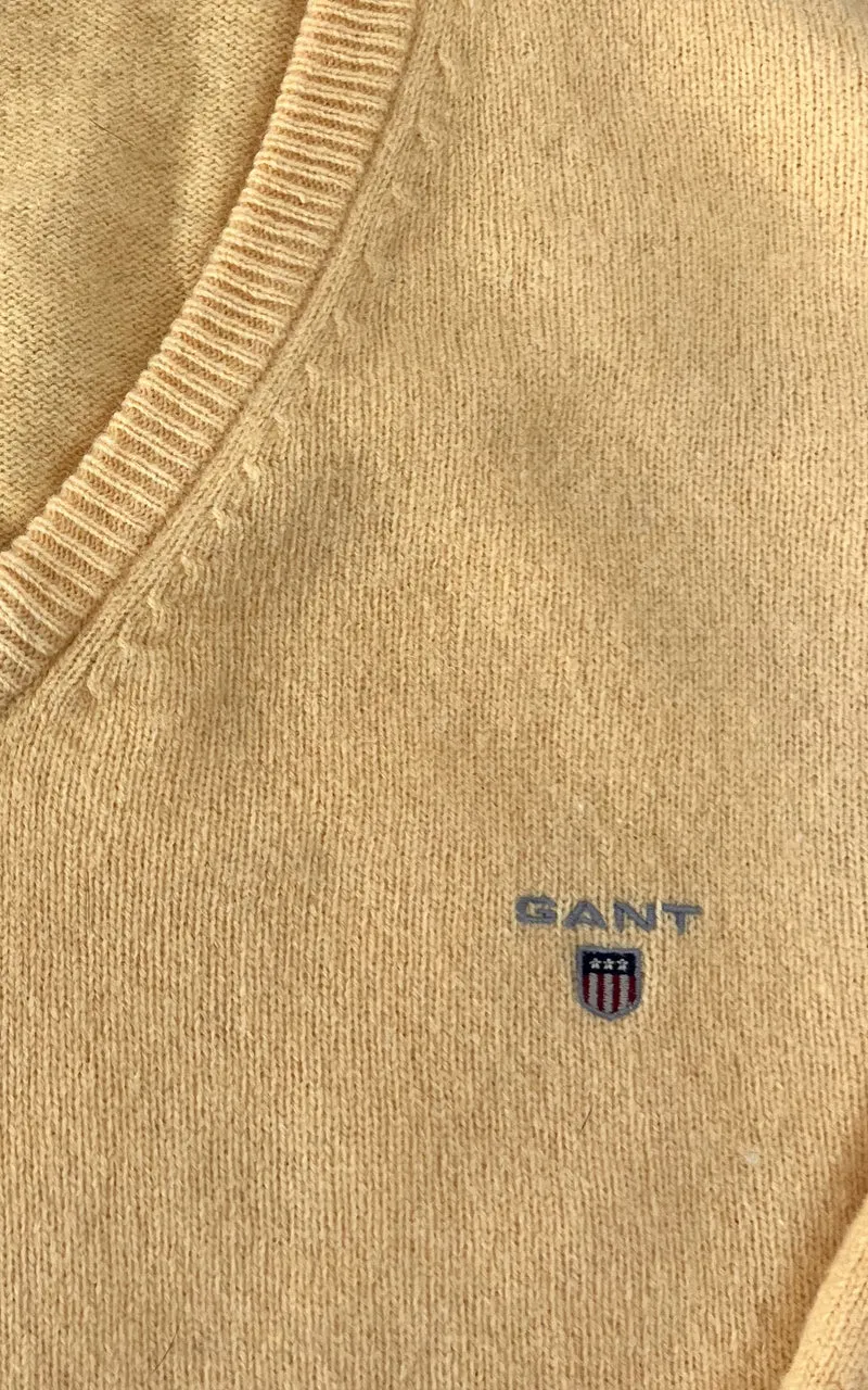 Vintage MENS GANT 100% Lambswool V-Neck Sweater – Size XL