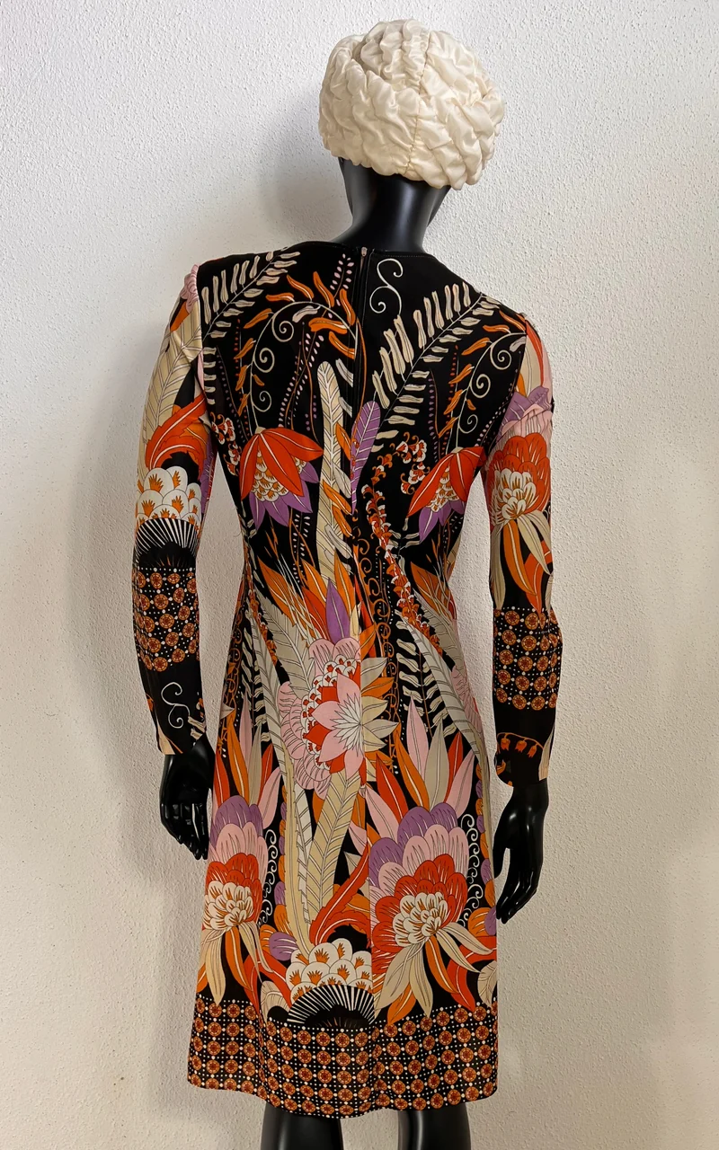 Vintage 1970s Arnel Psychedelic Floral Dress