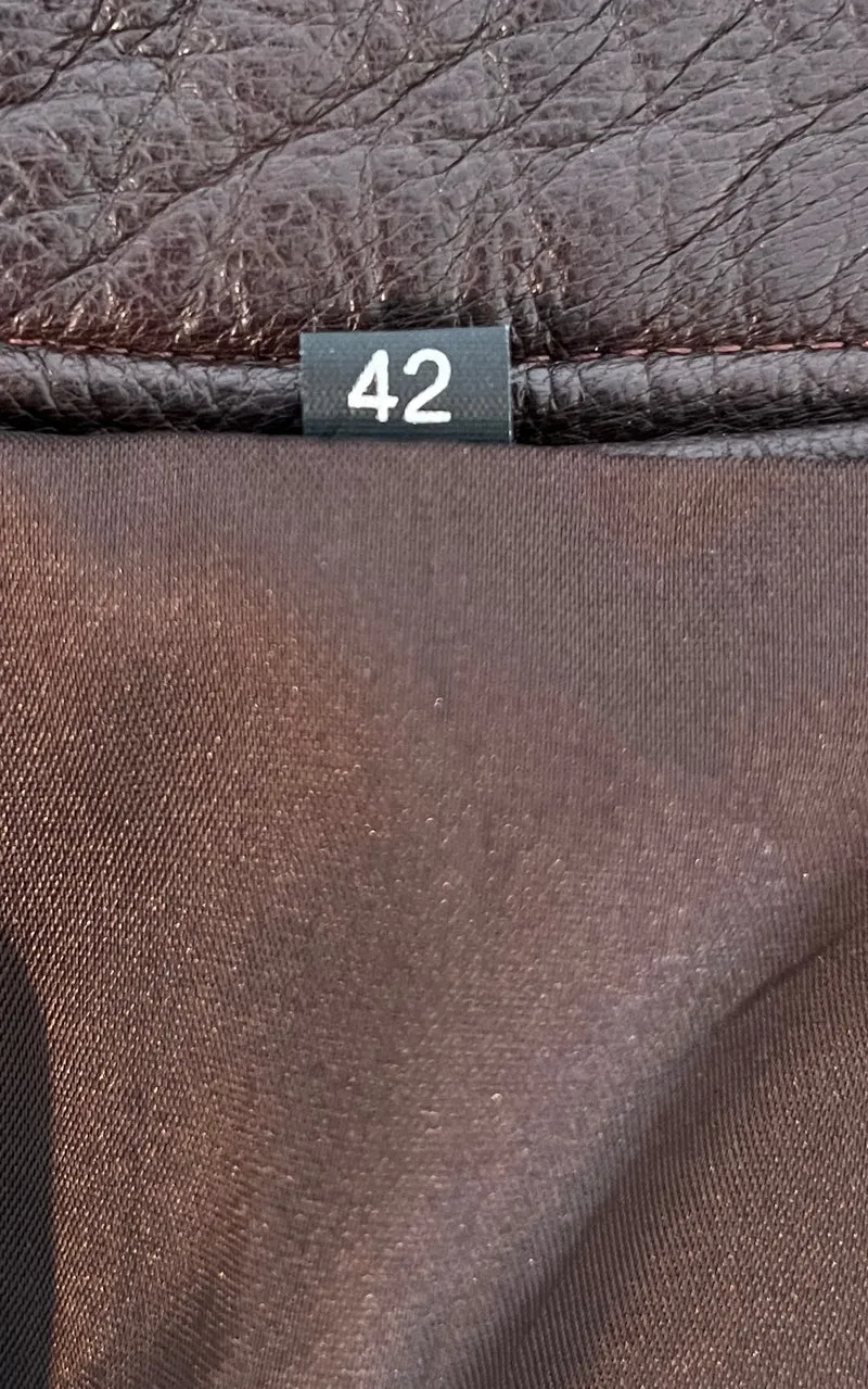 Vintage Chocolate Brown Leather Pencil Skirt