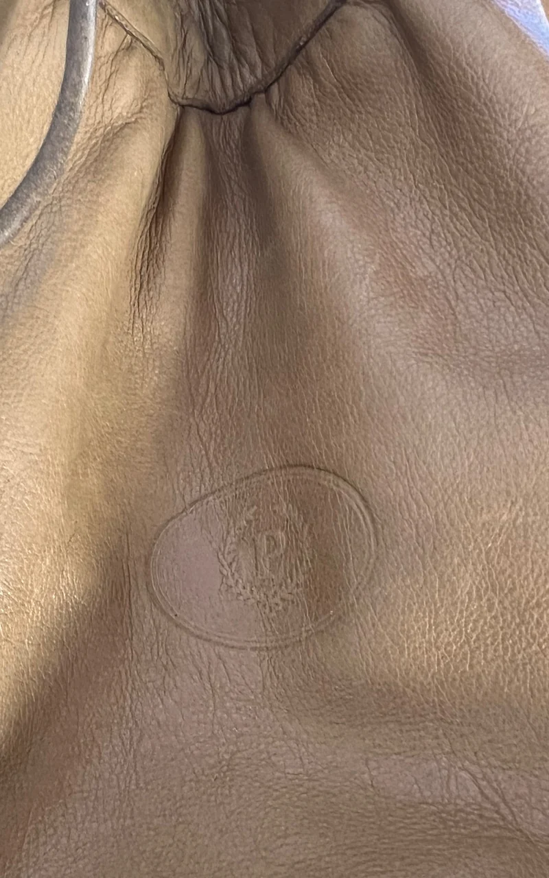 Vintage 70s Pollini Leather Drawstring Bucket Bag