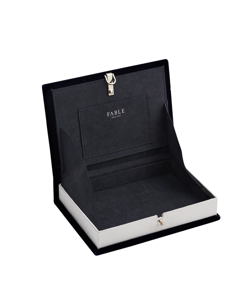 Marianne Midnight Garden Embroidered Book Clutch in Navy Velvet