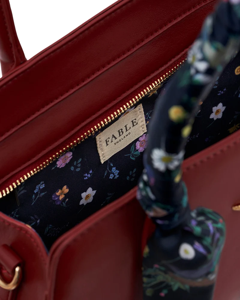 Burgundy Large Structured Tote