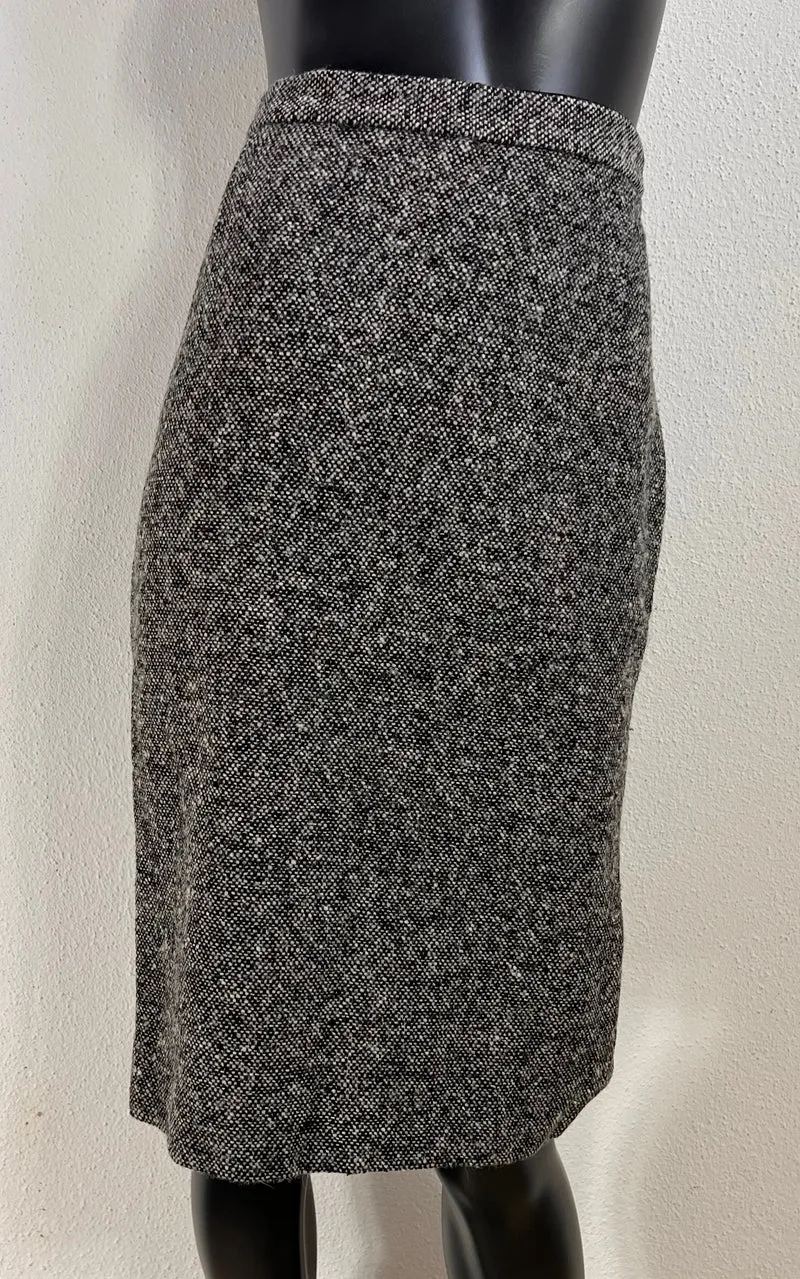 Prada Virgin Wool Tweed Pencil Skirt