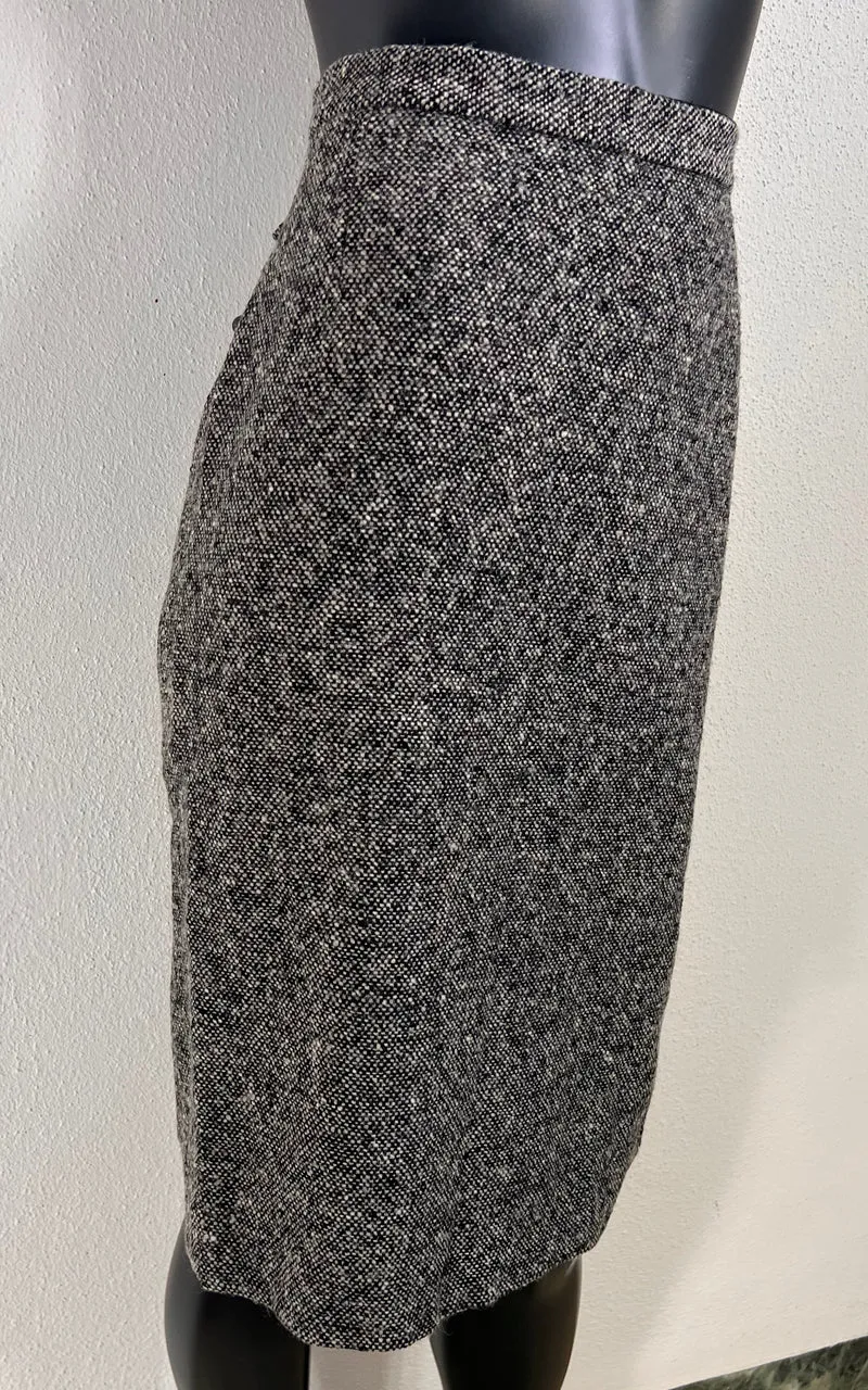 Prada Virgin Wool Tweed Pencil Skirt