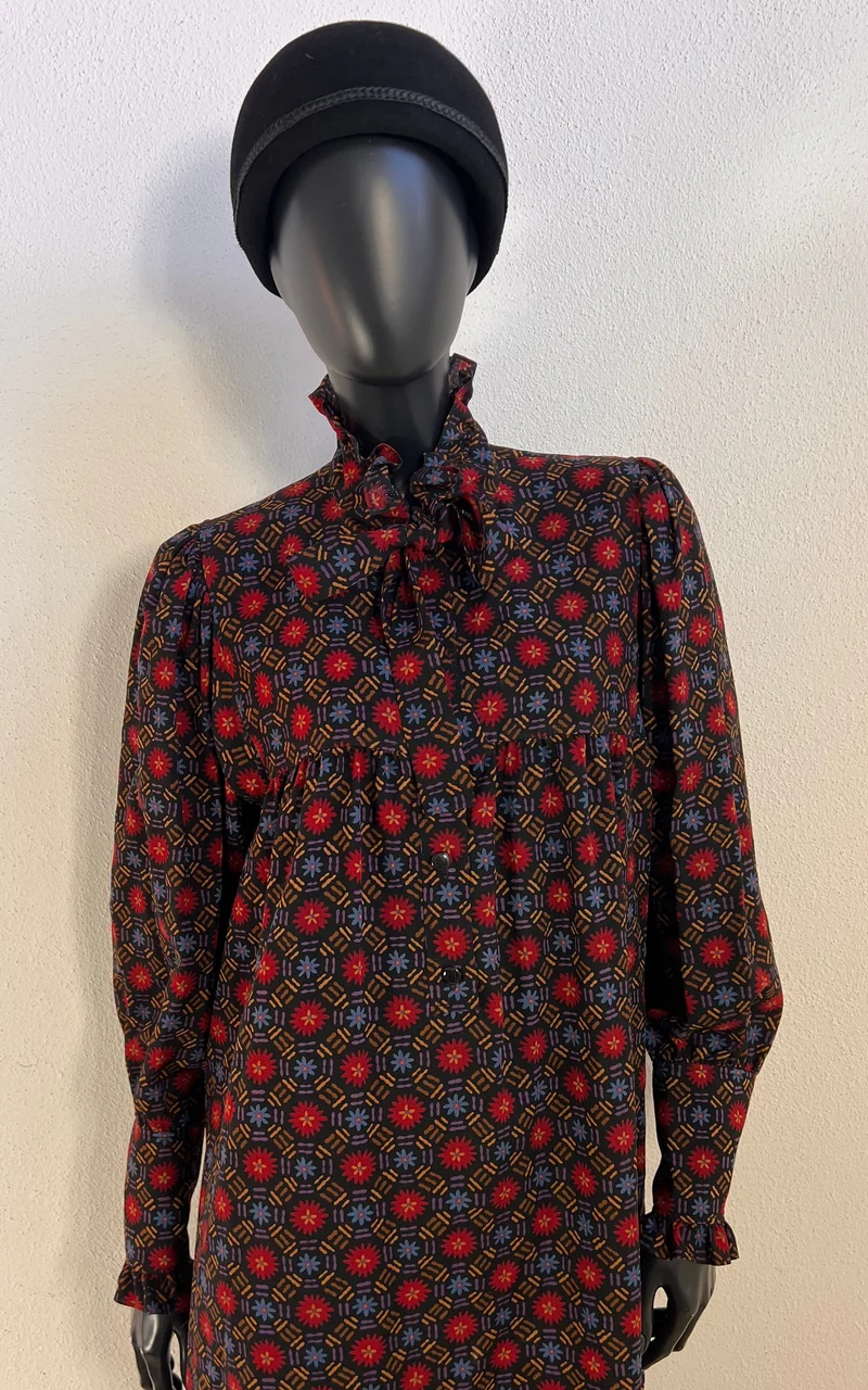 Fall 1980 Yves Saint Laurent Rive Gauche Floral Dress