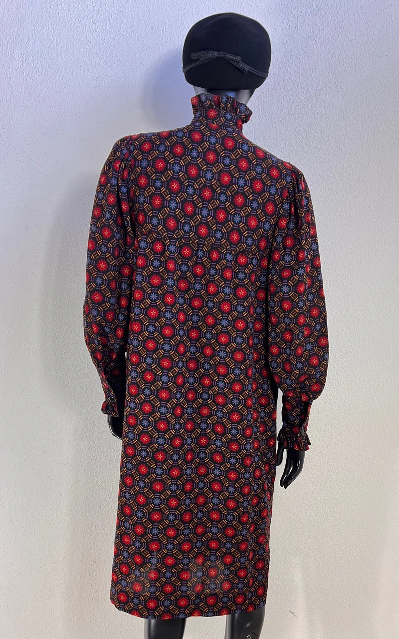 Fall 1980 Yves Saint Laurent Rive Gauche Floral Dress