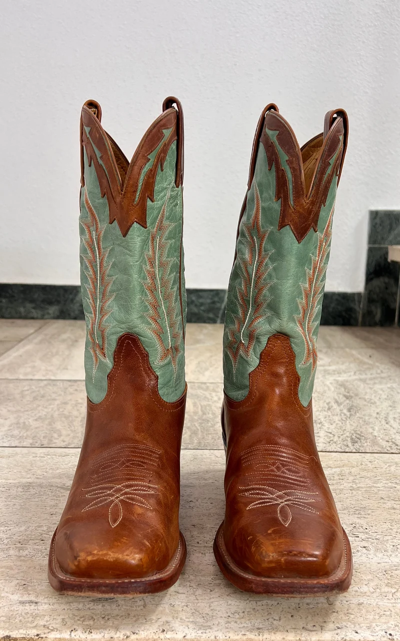 Vintage Tony Lama Two-Tone Leather Cowboy Boots 39 – Made in USA
