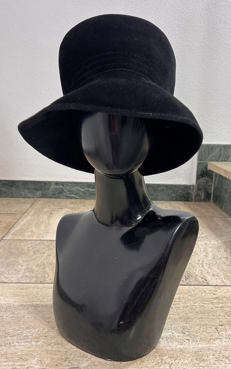 Vintage 70s Black Floppy Hat