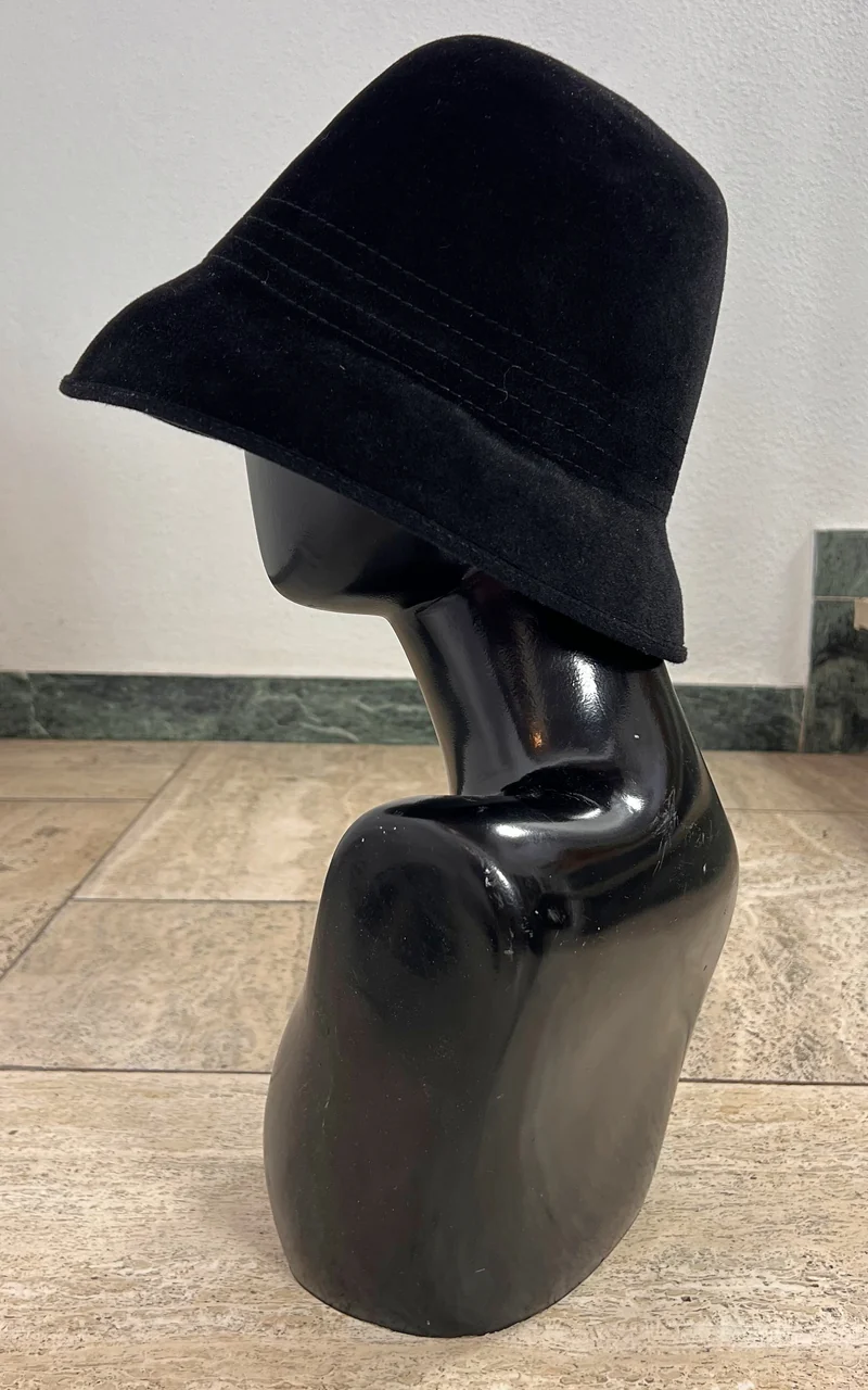 Vintage 70s Black Floppy Hat
