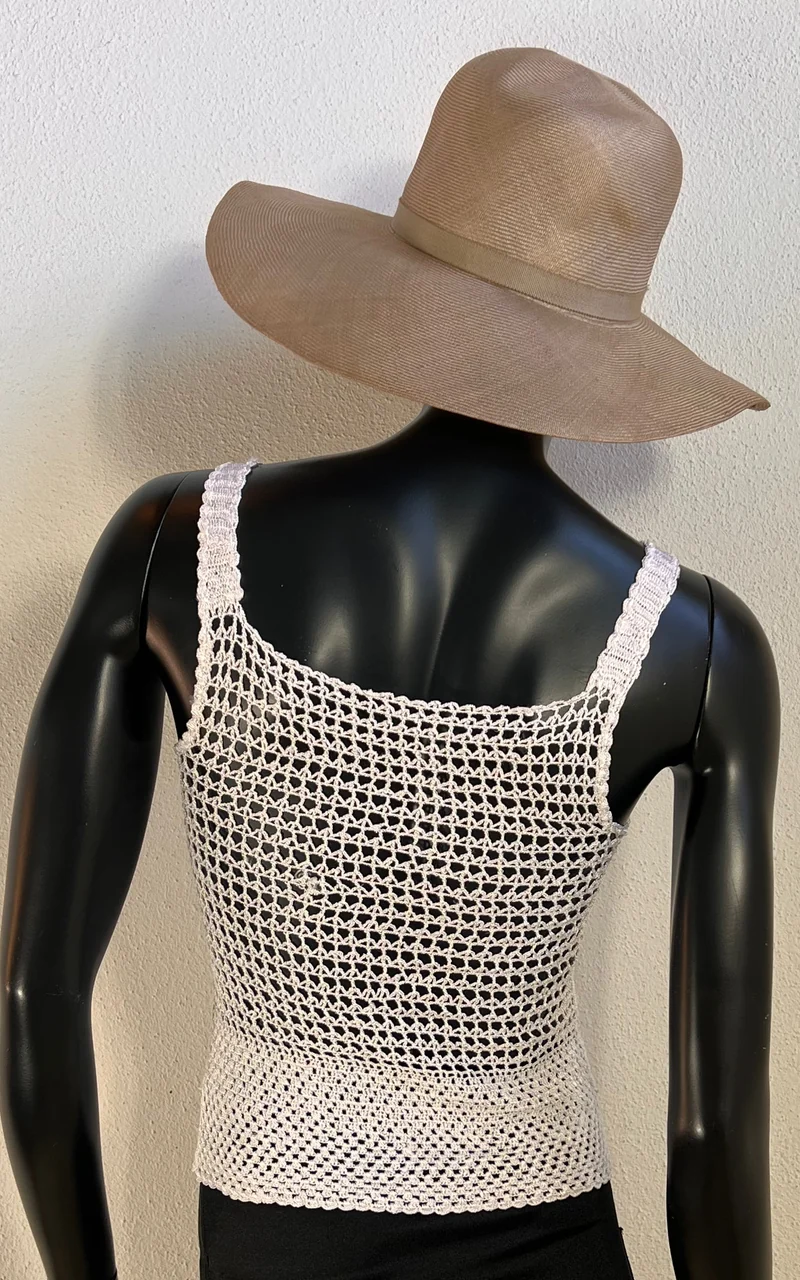 Vintage Handmade Silk Crochet Top