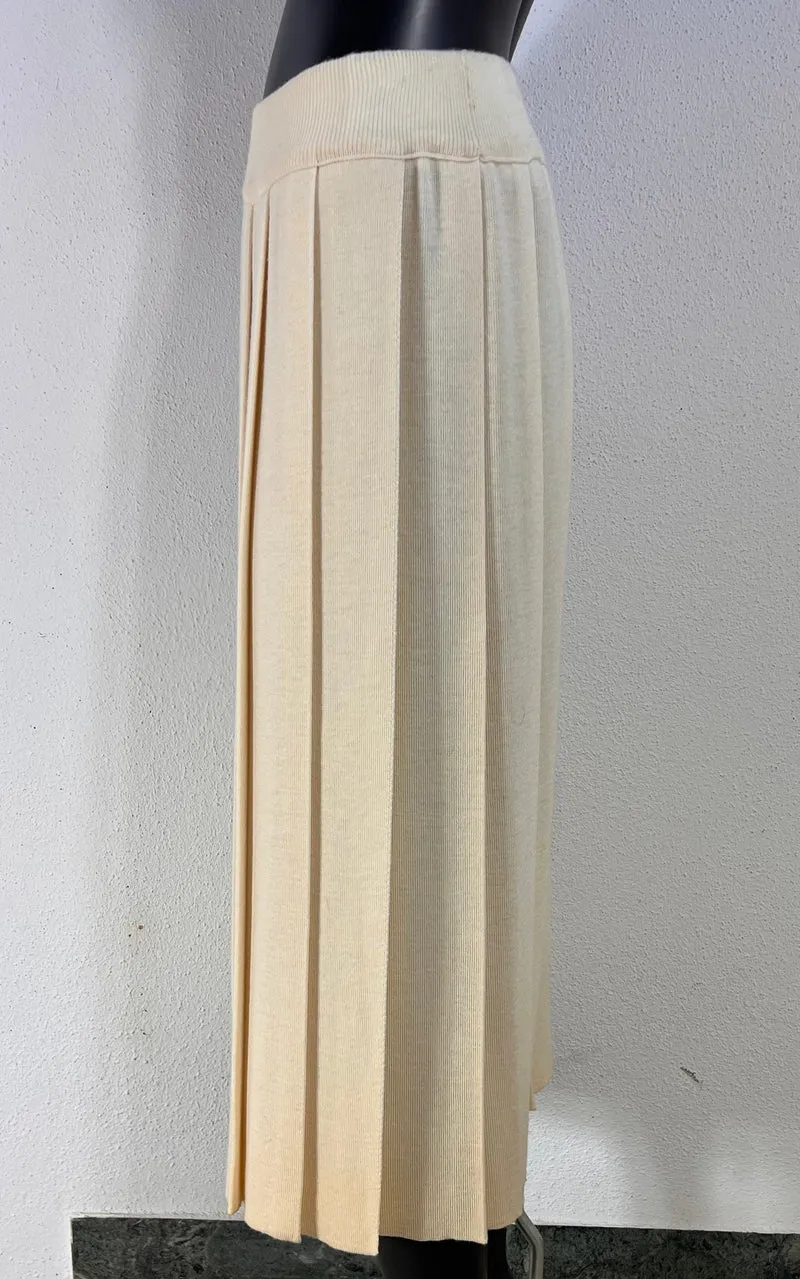 Vintage Rodier Paris Pleated Knit Skirt