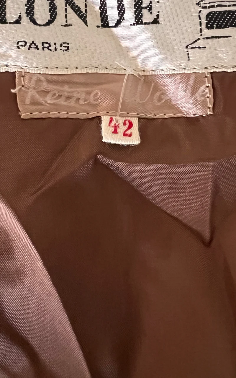 1960s Lalonde Paris Haute Couture Woven Vest with Velvet Belt