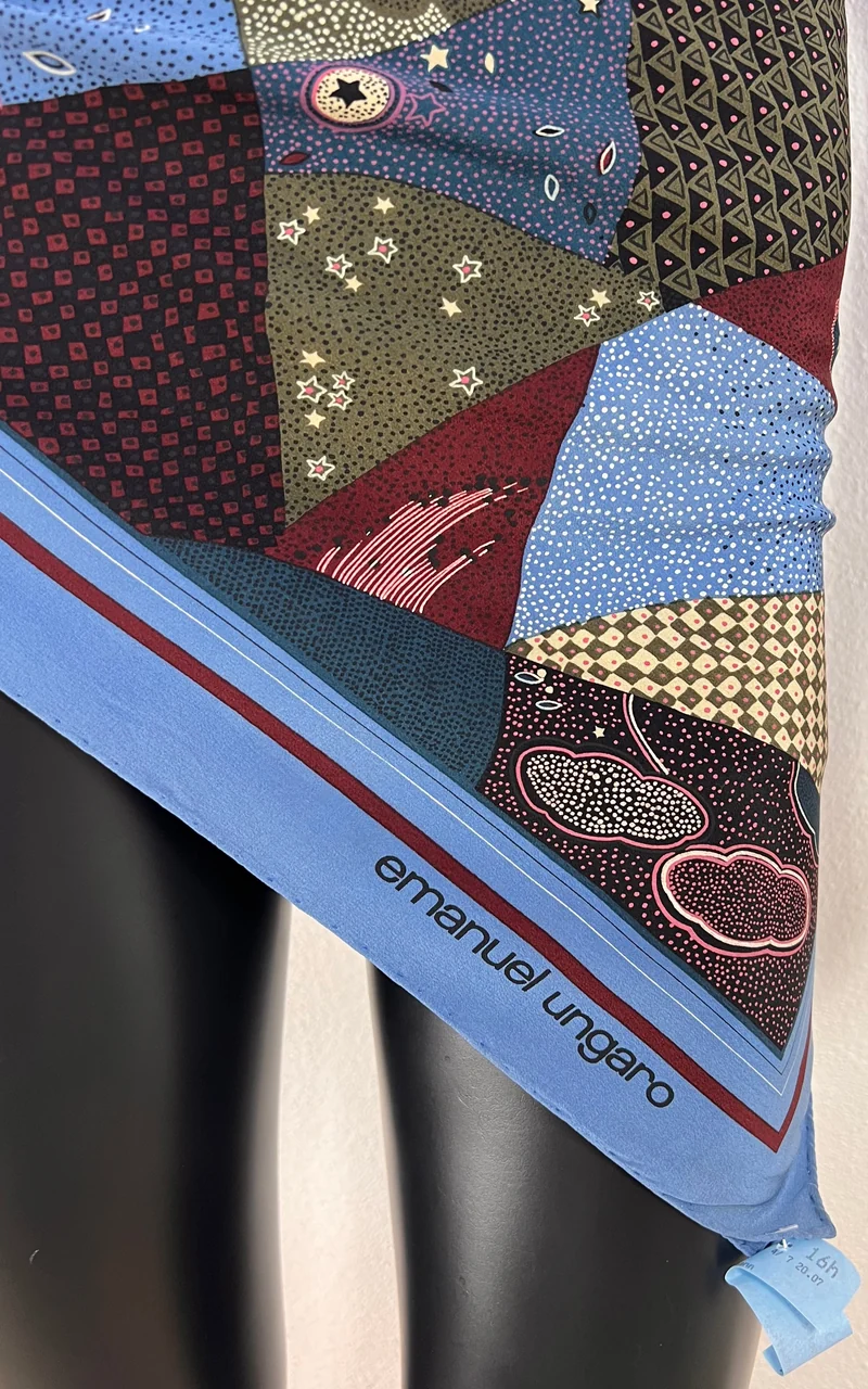 Vintage Emanuel Ungaro Abstract Patchwork Print Scarf