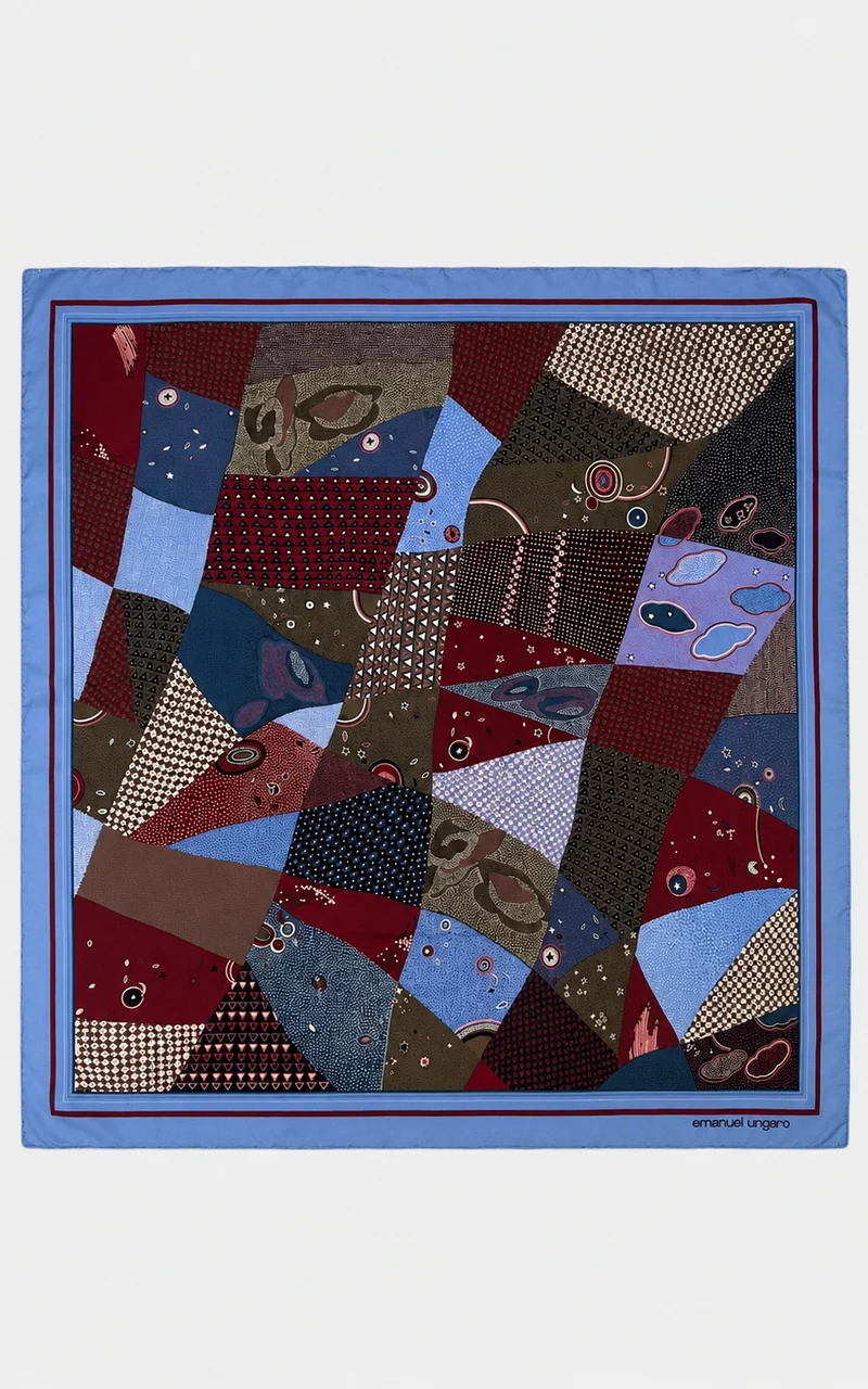Vintage Emanuel Ungaro Abstract Patchwork Print Scarf