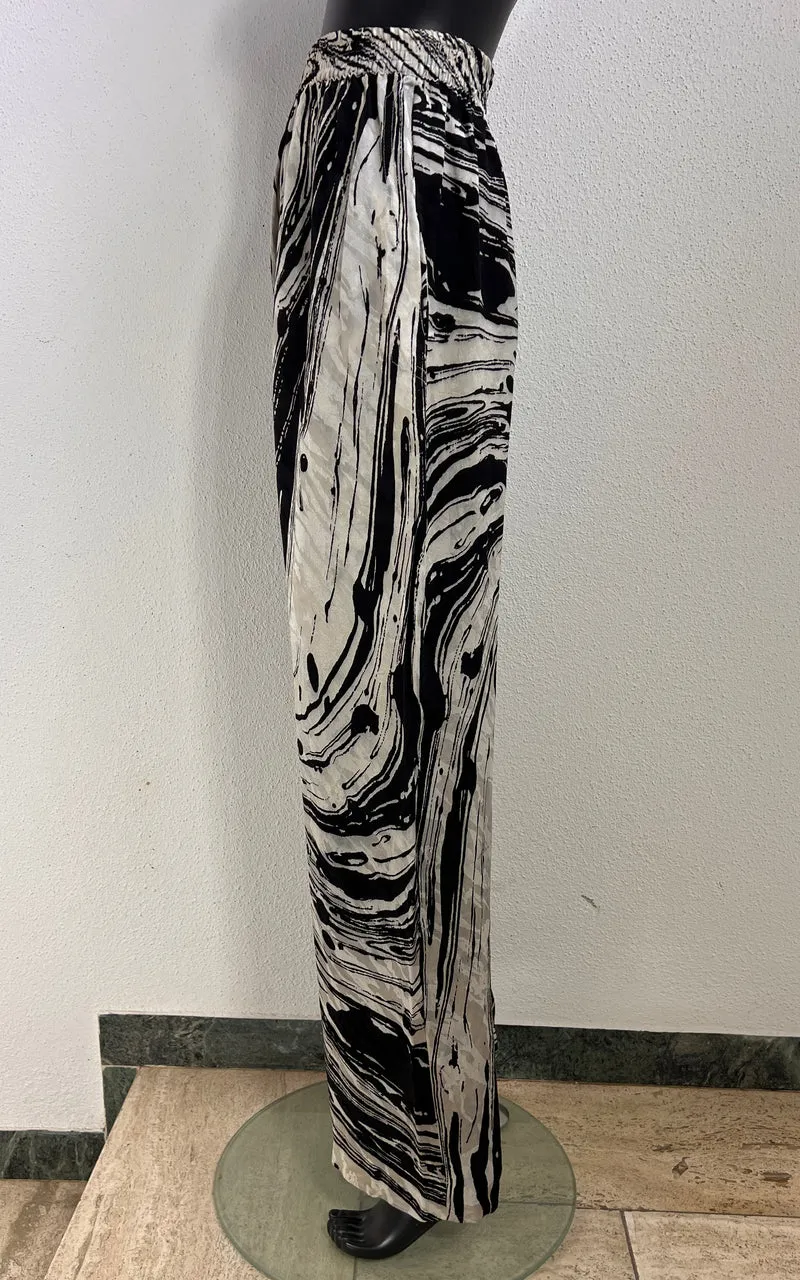 Vintage ESCADA by Margaretha Ley 100% Silk Abstract Marbled Print Trousers
