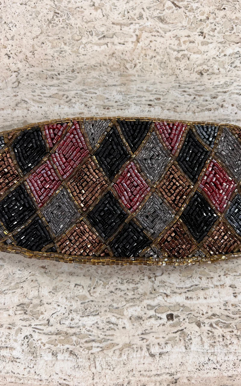 Vintage Hand-Beaded Wide Waist Belt