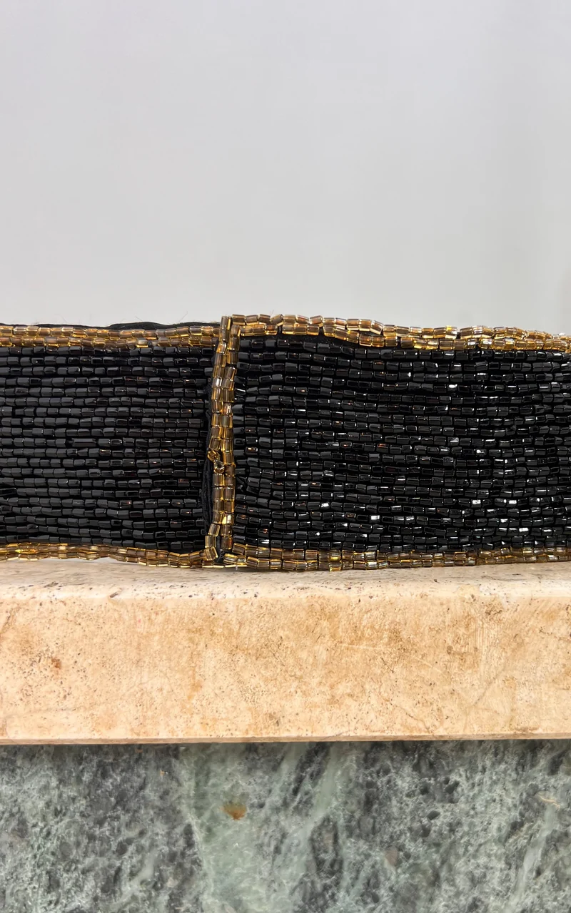 Vintage Hand-Beaded Wide Waist Belt