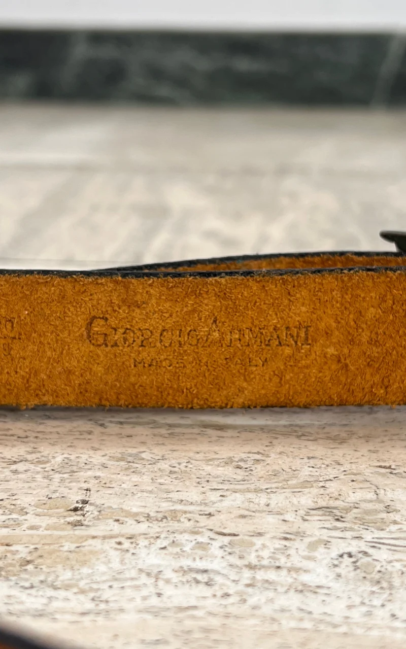 Early Vintage Giorgio Armani Logo Leather Belt