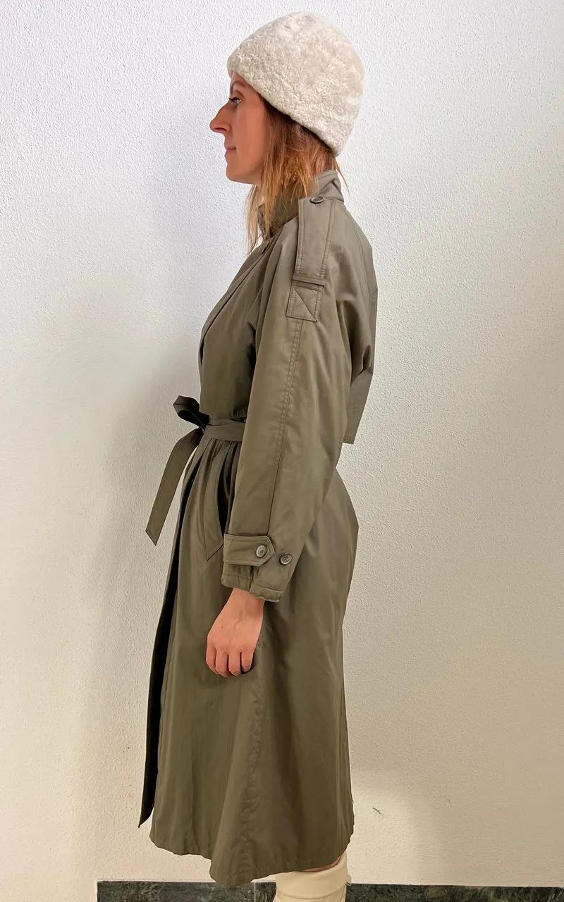 Vintage 1980s Olive Green Trench Coat