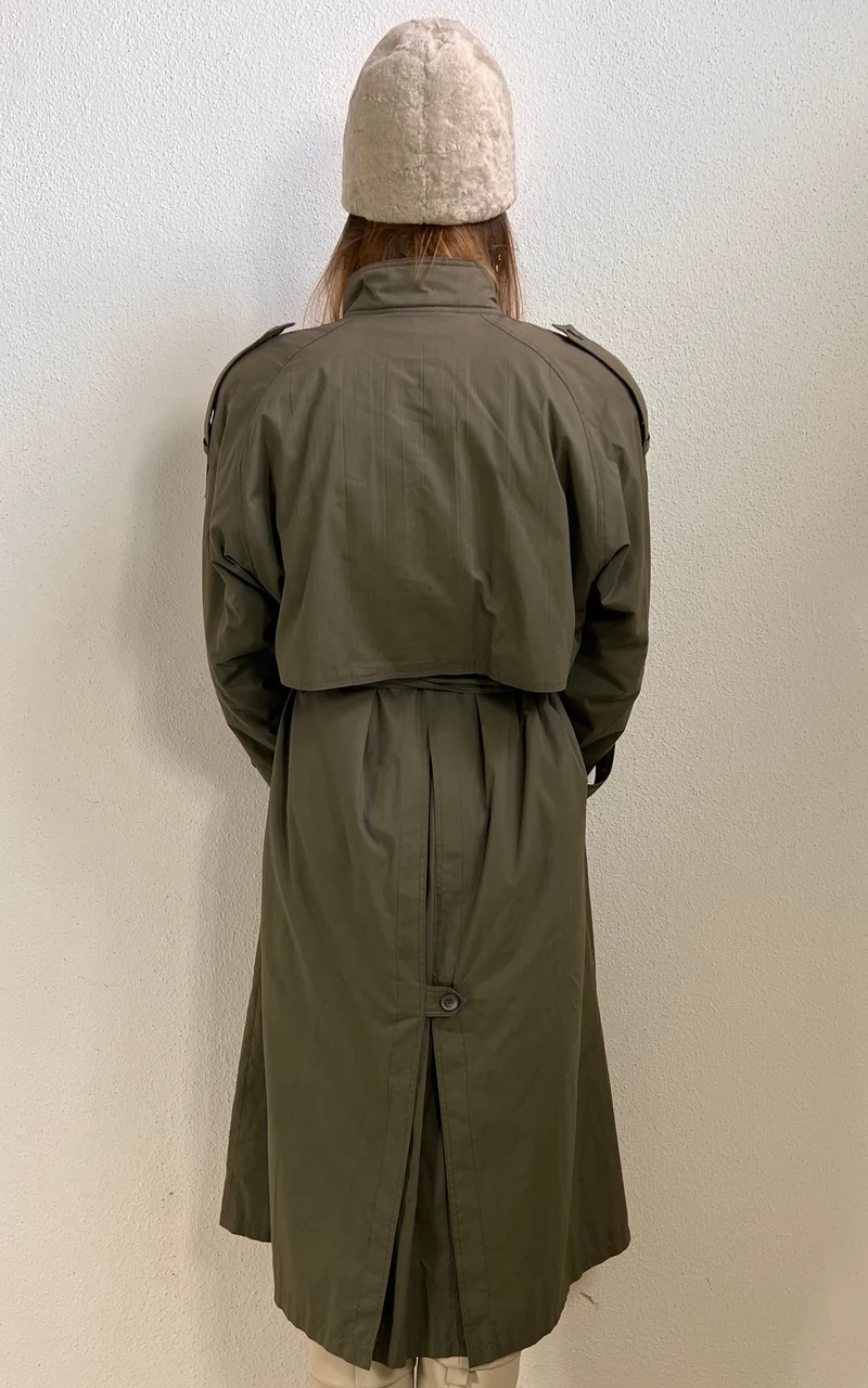Vintage 1980s Olive Green Trench Coat