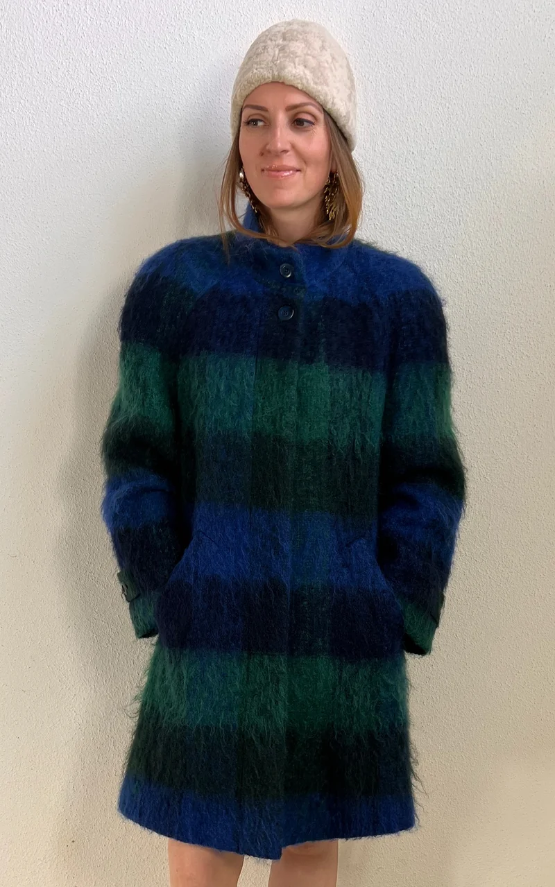 Vintage Mohair Plaid Coat