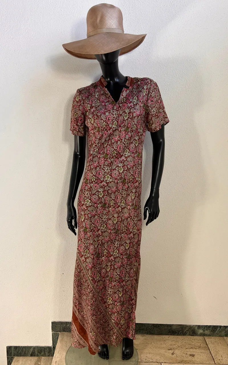 Recycled Sari-Silk Maxi Bias Cut Dress