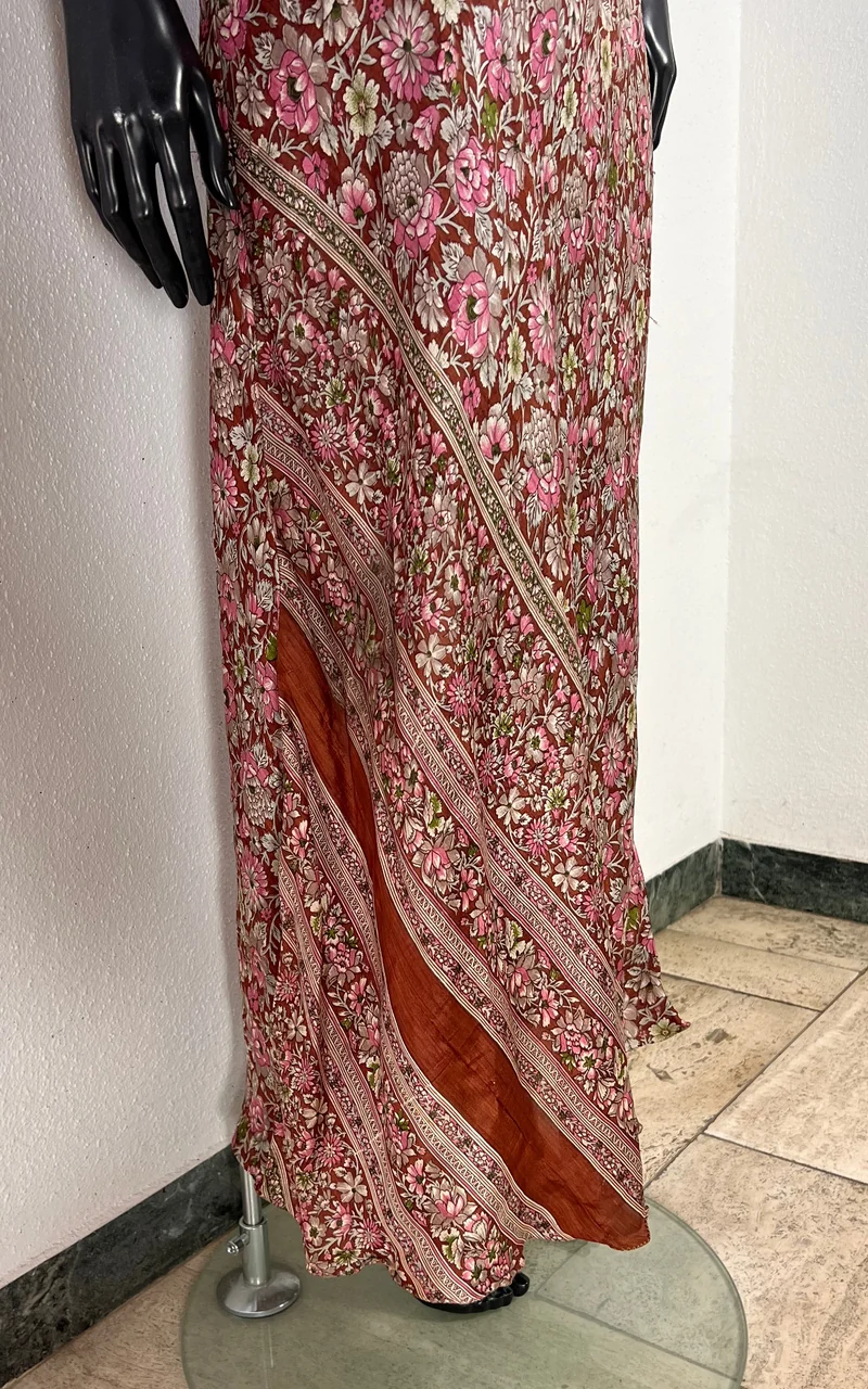 Recycled Sari-Silk Maxi Bias Cut Dress