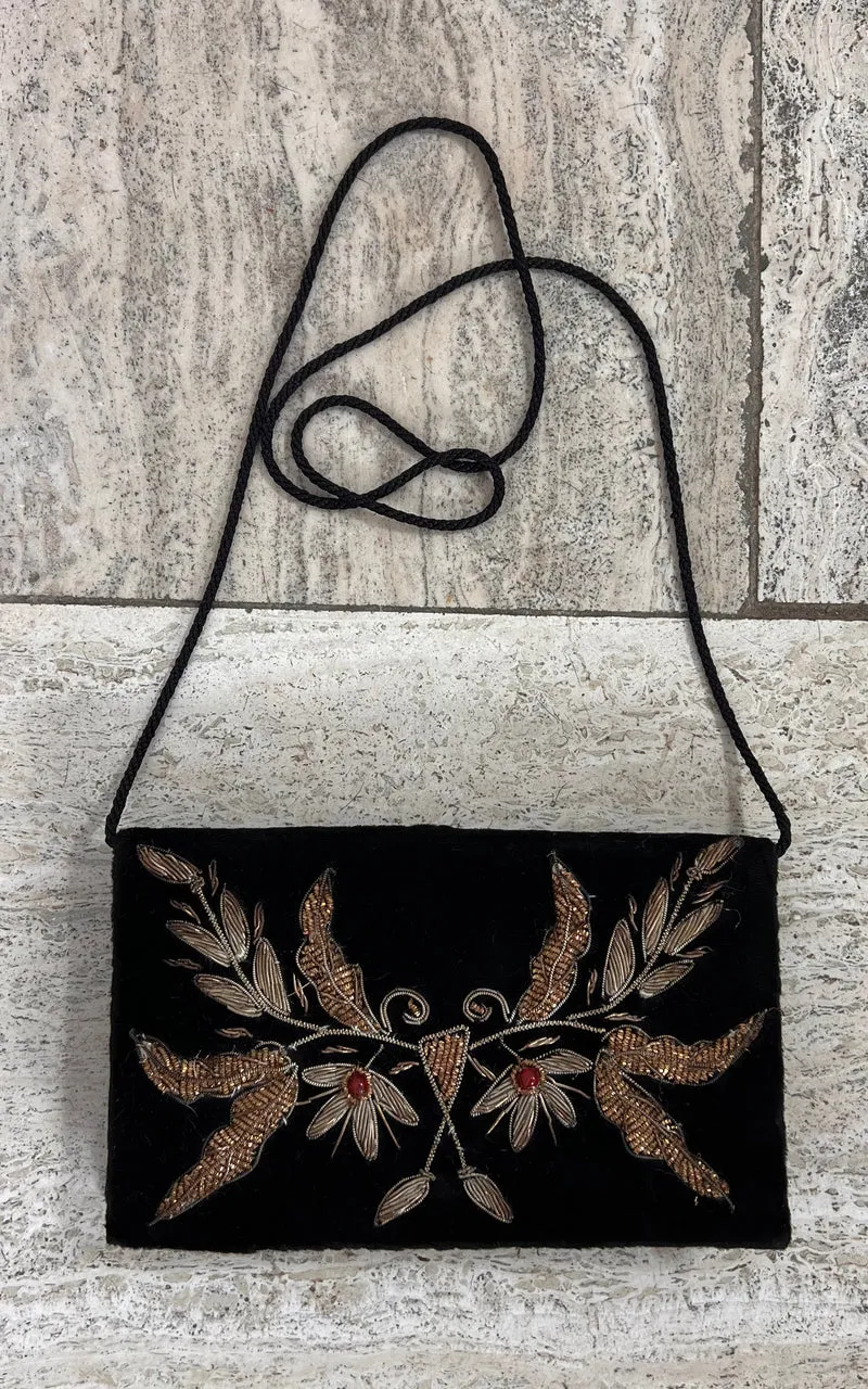 Vintage Embroidered Velvet Bag
