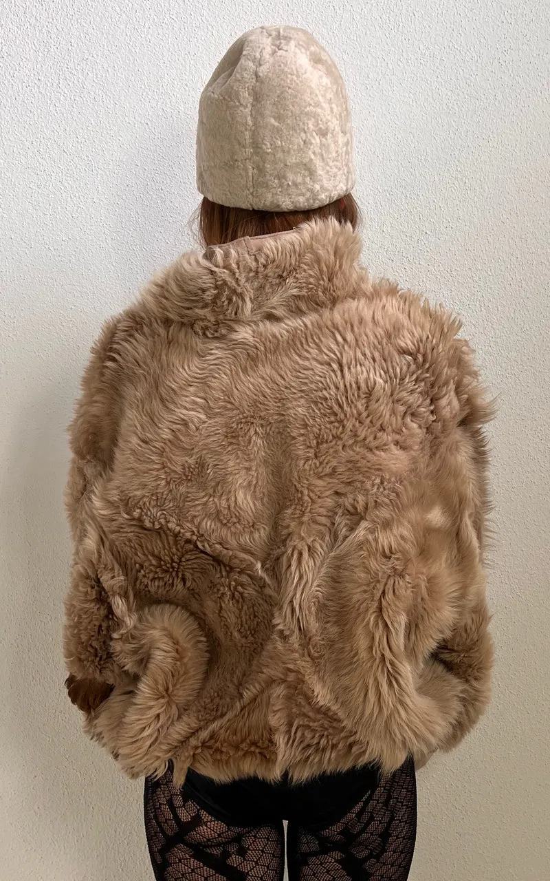 Reworked Curly Lamb Shearling Jacket