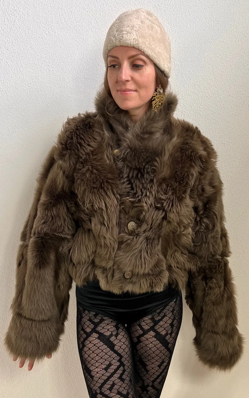 Reworked Curly Lamb Shearling Jacket