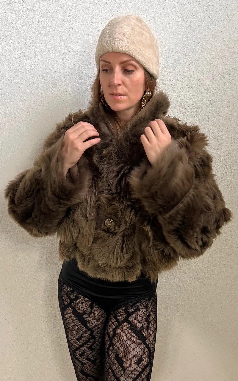 Reworked Curly Lamb Shearling Jacket